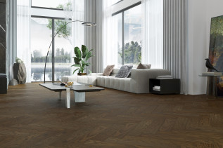 Кварцевый паркет Quartz Parquet Английская Ёлка Дуб Брауни 33-413